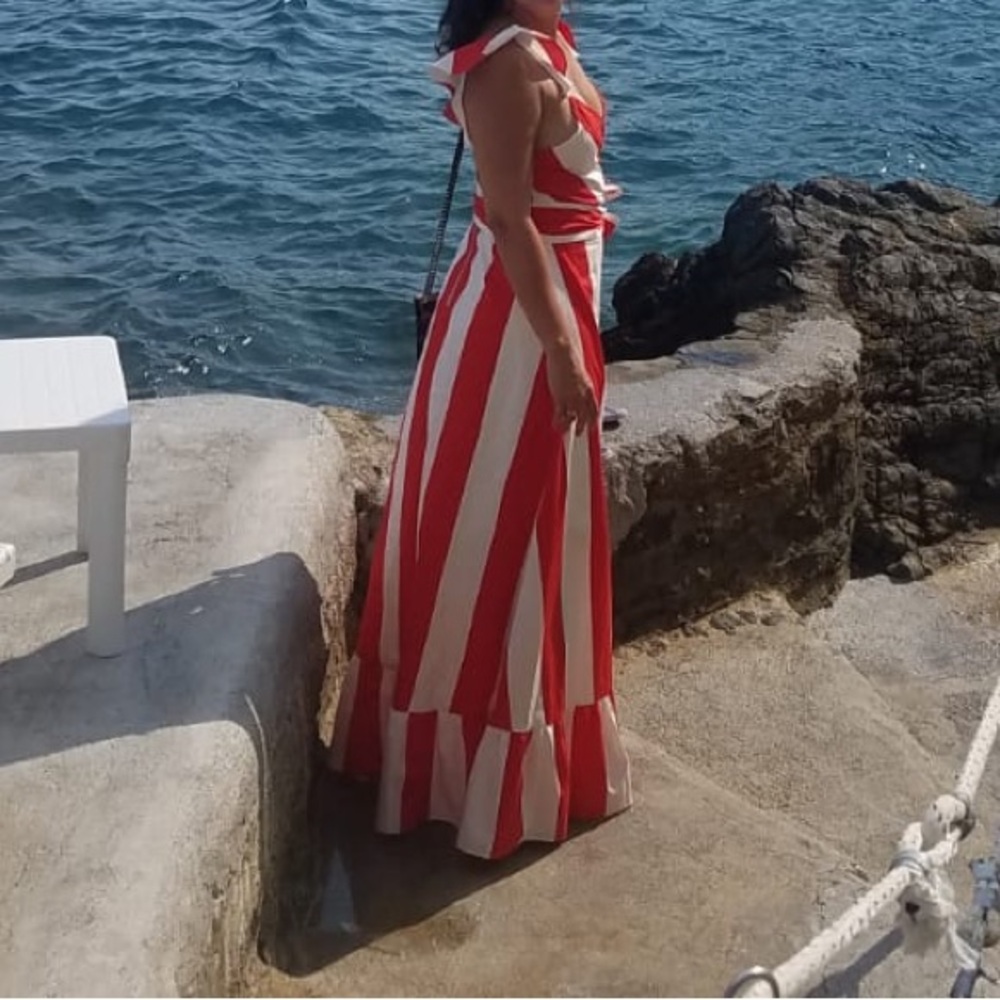 Alice + Olivia Red and White maxi dress